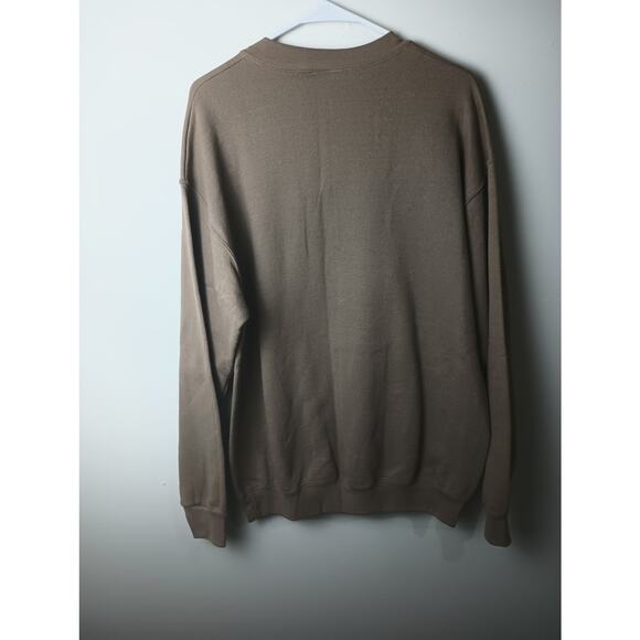 Vintage 90s Sweater Crew Neck Mr Fix it Brown Embroidered Gift Size Large - Picture 5 of 5